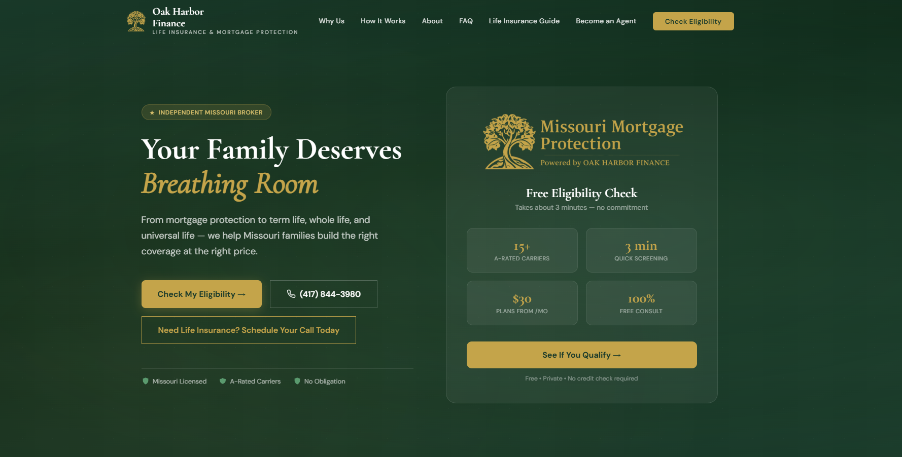 Screenshot of Oak Harbor Finance