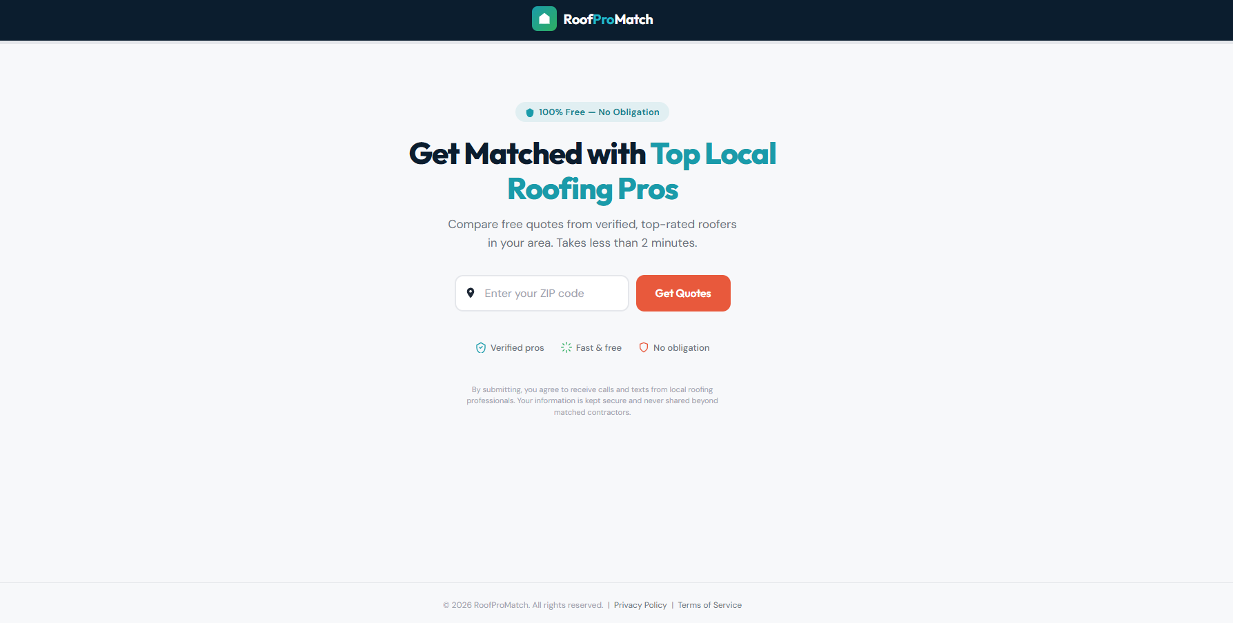 Screenshot of RoofProMatch
